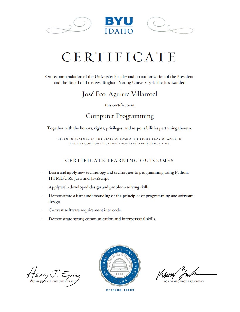 Certificado en Programación